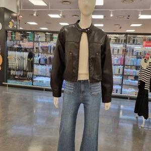 라티움 HC34 봄,가을모모페이크가죽레더부드러운숏점퍼 T2517JK01