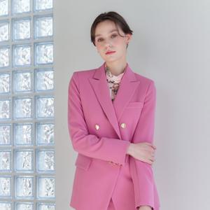 [아니베에프][아니베에프]핑크 정장 골드버튼 자켓 A42WJK510