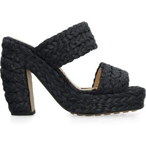 보테가베네타 스퀘어 토라인 블록 힐 라피아 샌들 729710V0V00