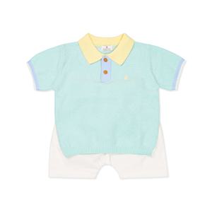 [오가닉맘]배색니트반소상하(MKMTES06)