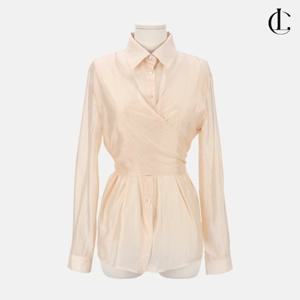 엘케이트 여성 랩 레이어드 블라우스 긴팔 리본 타이 하객룩 셔츠 LCC003