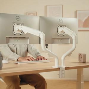 마운트뷰 카멜레온 화이트 듀얼 모니터암 모니터 거치대 고중량 스탠드 세로 세로형 받침대