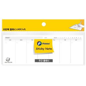 플래너 스티키노트 메모지 주간 204x74.5mmPL204W 3개 플래너접착메모지 접착메모 점착메모지 접착식메모지
