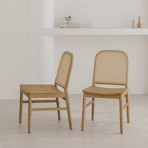 위빙 의자 스퀘어 라탄 체어 디자인 인테리어 원목 의자