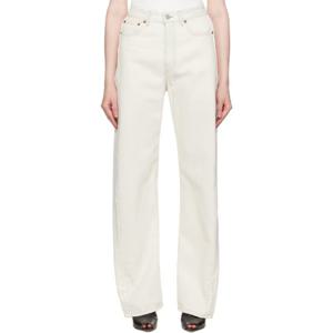 25 FW 메종마르지엘라 여성 오프 화이트 5포켓 데님 진 251188F069024