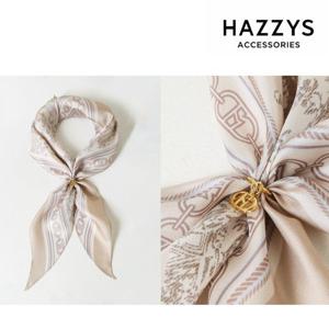 [선물포장] Toile de Jouy 베이지 프린트 실크 스카프 [링포함] HISC5E342I1