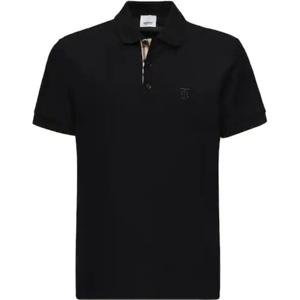 25 FW 버버리 로고 TB 앤 체크 헤리티지 피케 폴로 반팔 블랙 8014003