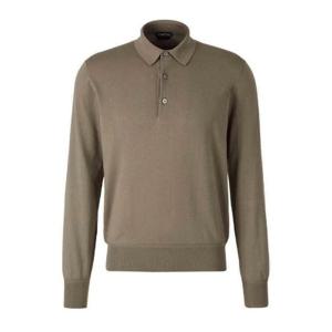 Tom Ford 긴팔 니트 폴로 셔츠 KPL007YMC024S25YMC024S25 JB175cement TP940535781