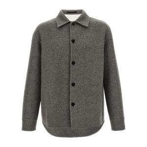 질샌더 그레이 헤비 버진 울 오버셔츠 J23BN0006J40020 034