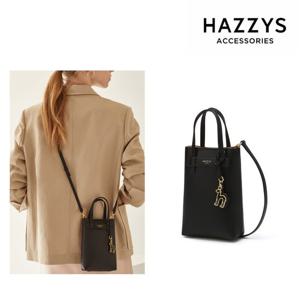 [선물포장] 블랙 단색 소가죽 미니백 토트겸 크로스백 HIWA4F410BK