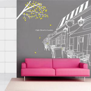 아트박스/꾸밈 cm374-흩날리는나무밑노천카페_포인트스티커