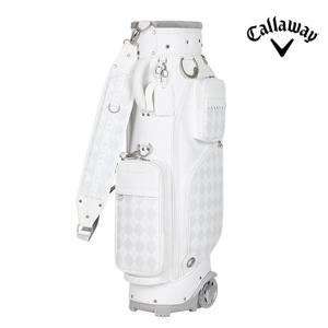 캘러웨이 필리 아가일 여성용 골프 바퀴형 캐디백 화이트