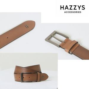 [헤지스ACC][선물포장]브라운 로고장식 가죽 벨트 HJBE5F341W2