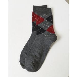 [헤지스] 남성 아가일 체크 장목 양말 HZSS5F101G2