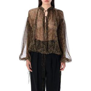 생 로랑 페이즐리 프린트 드로스트링 탑 830837Y7K01 1355 TP939139171