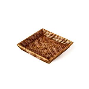 미얀마 천연 라탄 미니 스퀘어 플레이트 BK020