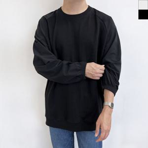 TTA 2034 남자빅사이즈 스탠나그랑 배색맨투맨 남성의류 남자의류 빅사이즈 맨투맨 오버핏 배색 스탠 나그랑