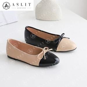 [애슬릿] 빅사이즈 둥근 뾰족코 여성 리본 장식 플랫