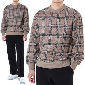 버버리 뉴체크 패턴 레터링 코튼 블렌드 니트 베이지/8102882