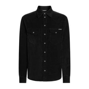 돌체앤가바나 블랙 코듀로이 롱 슬리브 셔츠 G5MA1TGJ589 N0000