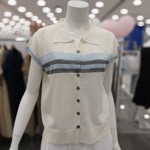 [아니베에프]A57KPO500 A카라넥 배색 셔츠형 니트