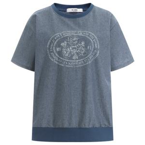 [샵앤]여성 베이직 라운드 쿨 데님 면 반팔 티셔츠 BY.G-WSH-145