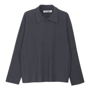 [모로엠]남성 루즈핏 주름 카라 긴팔 티셔츠 5C-KAA-Q009-그레이