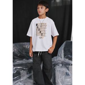 블루테일 AZG7TS03WT 절개 화이트 반팔 티셔츠