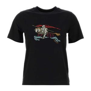 버버리 블랙 그래픽 프린트 라운드 넥 코튼 티셔츠 8115147 A11