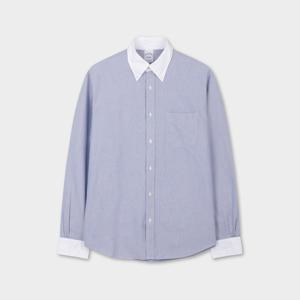 [25FW 신상할인 20%] 프라이데이 옥스포드 솔리드 배색 셔츠 (블루) (BBTHMMF303)