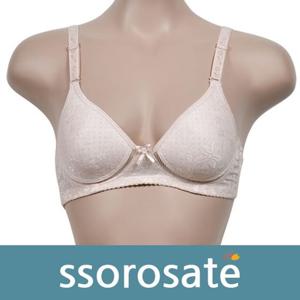 (쏘로사떼)플라워 노와이어 메쉬 A컵 인견브라