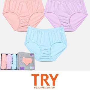 (트라이) 은나노 가공 맥시 파스텔 여성 삼각팬티 3매