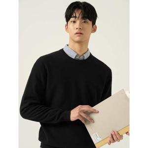 [빈폴멘] 울 베이직 라운드 니트 - 블랙 (BC5951C015)