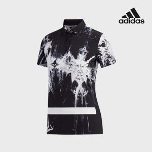 아디다스골프 여성 아디퓨어 프린트 티셔츠 블랙 FJ1756