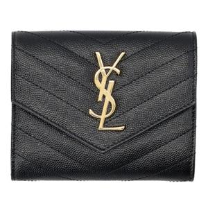 생로랑 쉐브론 퀼티드 YSL 모노그램 트라이폴드 지갑 403943BOW