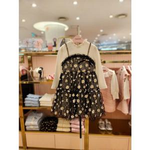 프렌치캣5 블랙데이지샤배색원피스 (Q55DAO170)