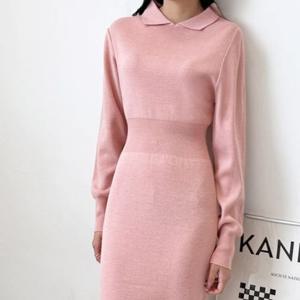 어깨셔링 카라니트롱원피스 DJJ5019 롱원피스