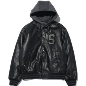 리트머스 HC38 후드 부착형  인조가죽 점퍼 LQ1JU023