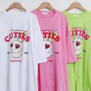 큐티 306O403S 빅사이즈 나염 반팔티 버니