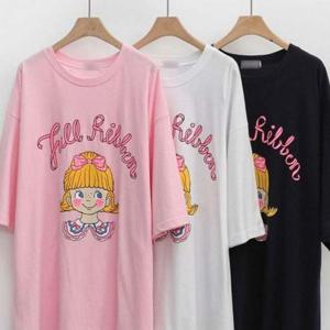 소녀 반팔티 의류 빅사이즈 프릴 306P467S 리본
