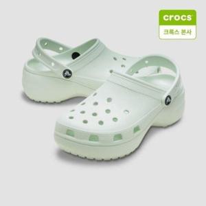 [크록스] 클래식 플랫폼 클로그 우먼 민트틴트 206750-3YF