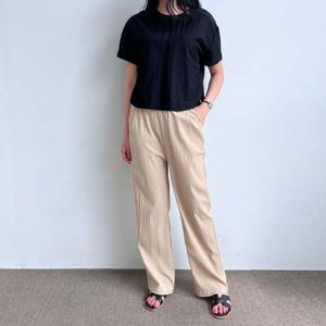 누베라 린넨 여자 원턱 와이드 팬츠 SD-230613W