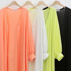 롱가디건 퍼프 오픈 305K077S 빅사이즈