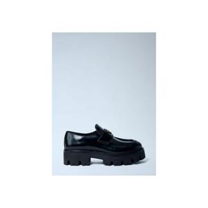 25 FW 프라다 여성 브러싱 마감 가죽 로퍼  pra0262051blk