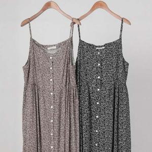 원피스 305P337S 빅사이즈미시옷 여성큰옷 플라워 끈