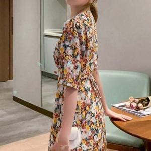 치마 원피스 DJJ0001 밑단프릴 플라워