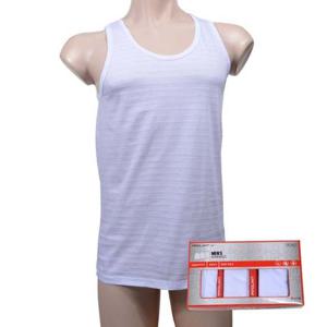 (폴밋)면 100% 3매입 무지 백색 남성런닝