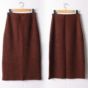 여성의류 치마 DWW3778 빅사이즈 스판니트밴딩롱스커