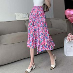 G126175 치마 플라워 핑크스커트 롱치마 허리밴딩