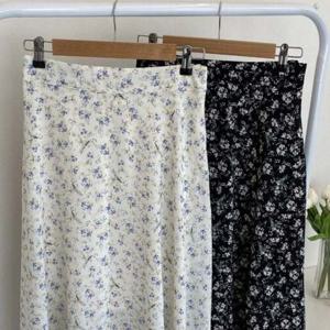 305O270S 여성큰옷 플라워 뒷밴딩 롱스커트 빅사이즈